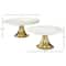 Set of 2 Gold Stoneware Natural Cake Stand, 12", 10"